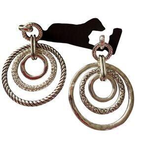 Scroll by Dillard Reversible Dangle Circle Earrings NEW
